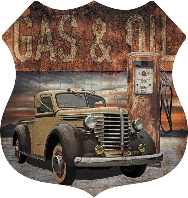 Shield - Gas Oil Rusty Car pump