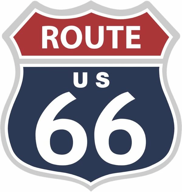 Shield - Route 66 Red White Blue