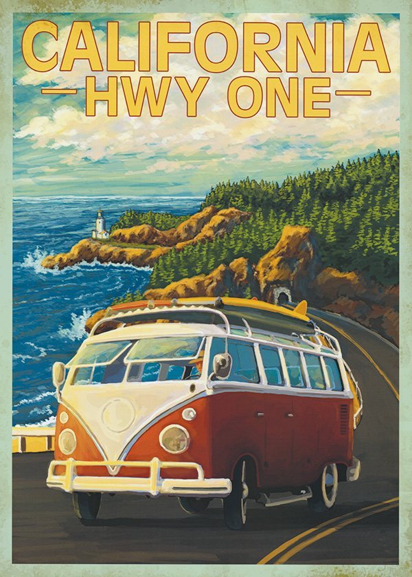Highway One Bus - Canvas