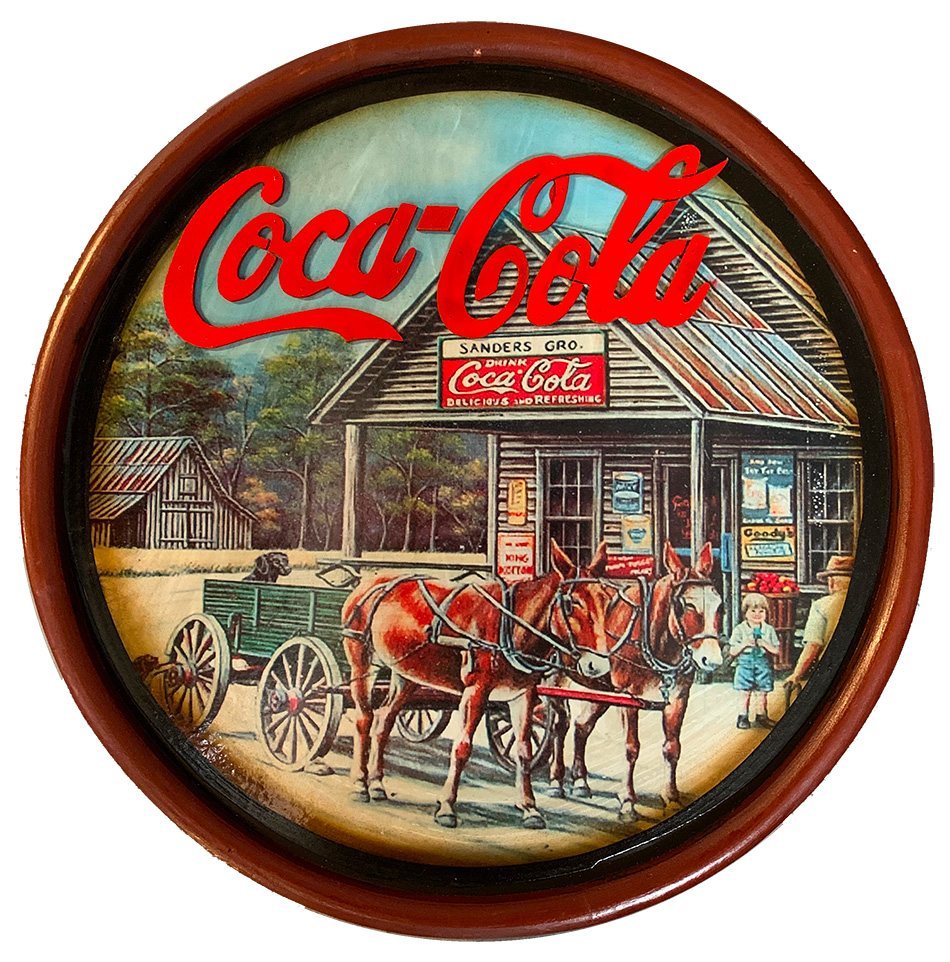 Coca-Cola - wood - Rond - Horses Wagon