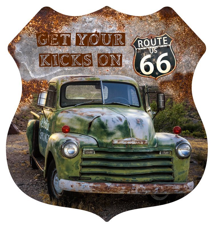 Shield - Car Green  Kicks on Route 66