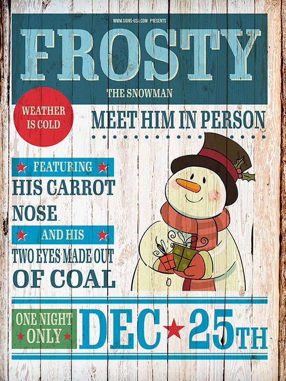 Christmas FROSTY - wood
