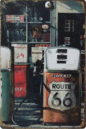 Route 66 - Old Gaspumps - 30x40