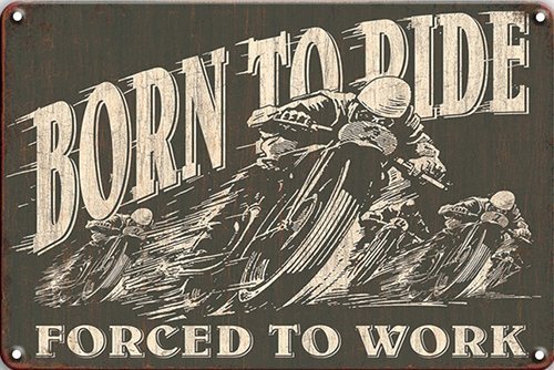 Born To Ride - Forced to Work - 30x40
