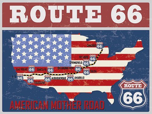 Route 66 Map - 30x40