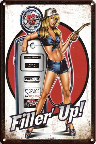 Filler Up - Gas Station Pin Up - 30x40