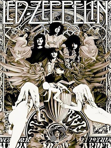 Led Zeppelin - Black White - 30x40