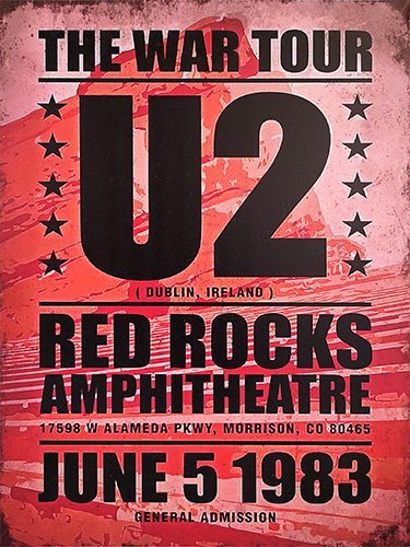 U2 - War Tour Red Rocks - 30x40
