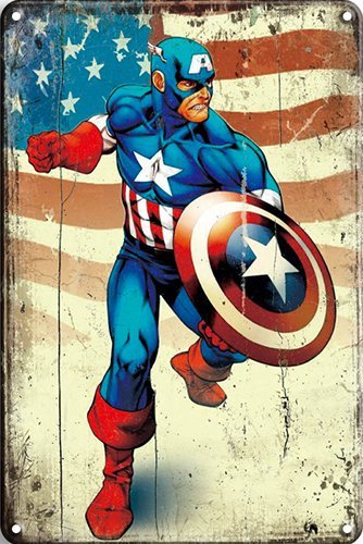 Captain America in action - 30x40