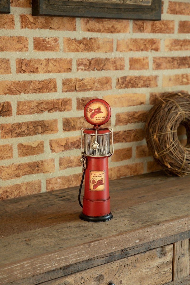 Miniatuur - Retro Benzinepomp - rood