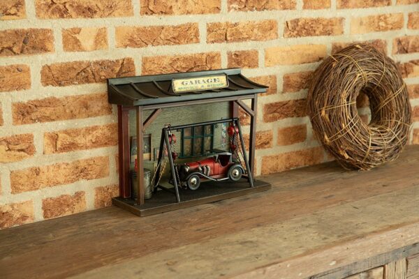 Miniatuur - Garage met Hot Rod Auto