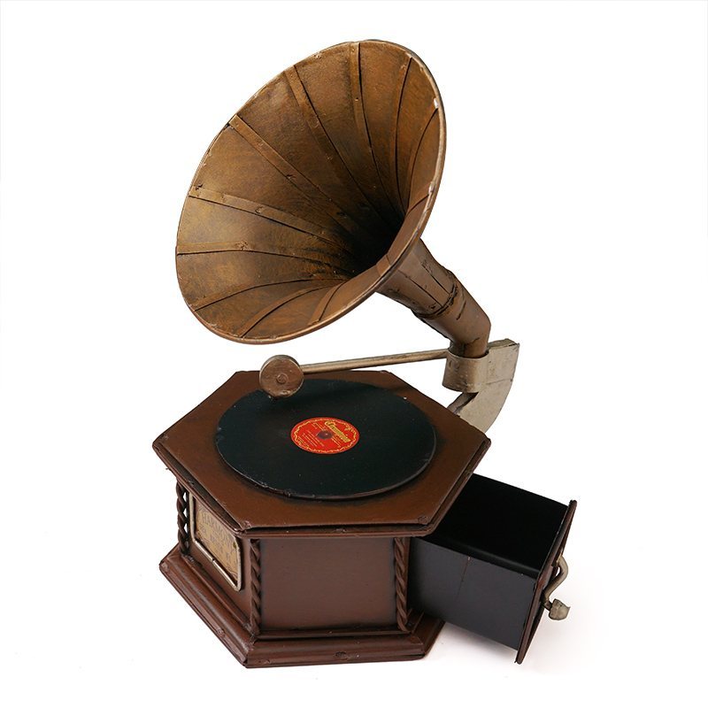 Miniatuur - Oude platenspeler - (spaarpot)