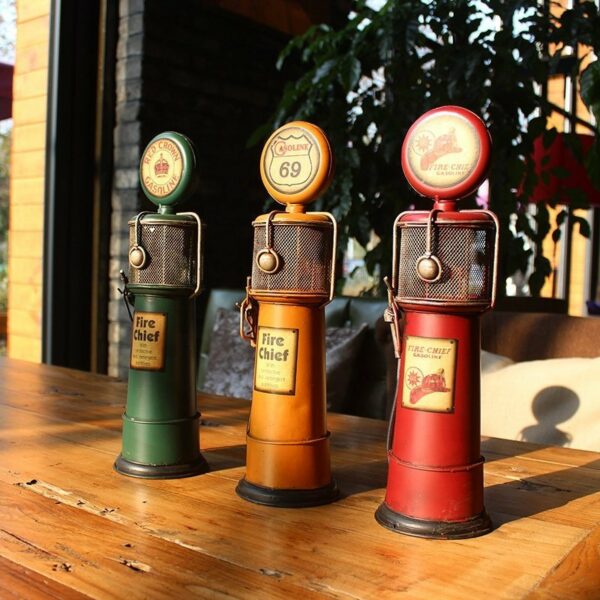 Miniatuur - Retro Benzinepomp - geel - Afbeelding 8