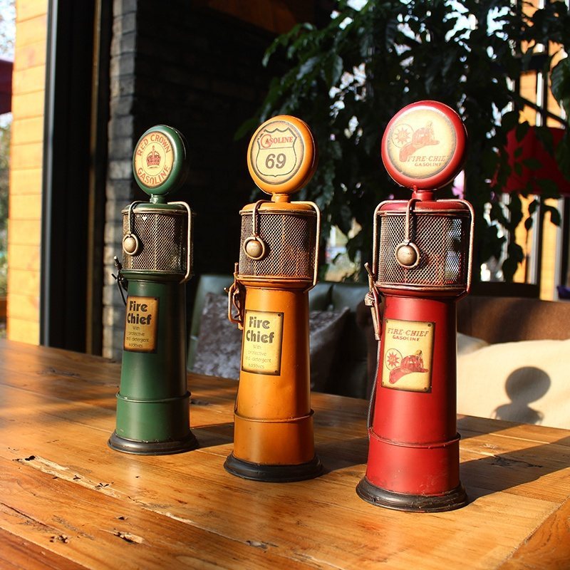 Miniatuur - Retro Benzinepomp - rood - Afbeelding 8