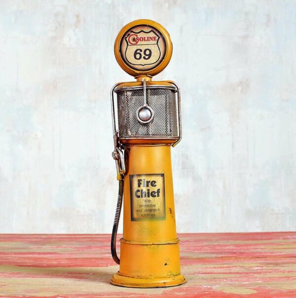 Miniatuur - Retro Benzinepomp - geel - Afbeelding 5