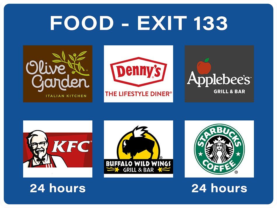 US-Traffic Sign - Food Exit 133