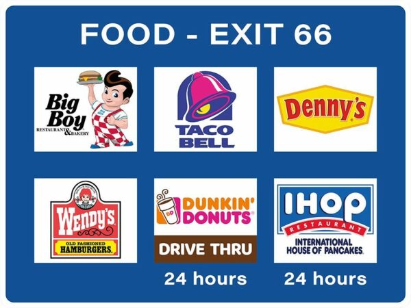 US-Traffic Sign - Food Exit 66