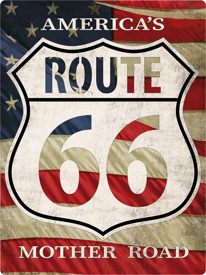 Route 66 - USA Flag