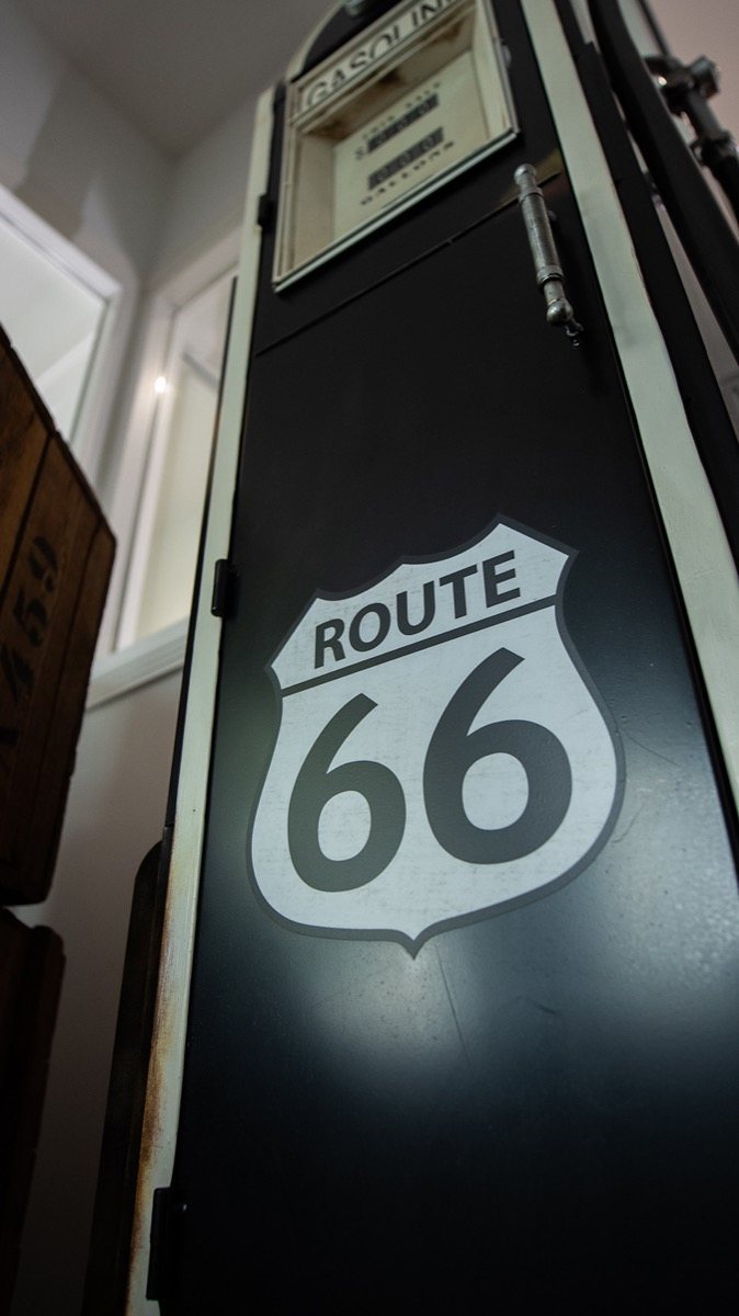 Benzinepomp - kast - reproductie Route 66