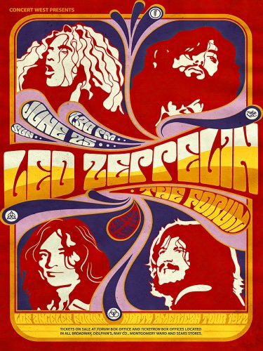 Led Zeppelin - 1972 Los Angeles Forum - 30x40