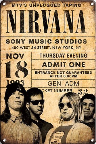 Nirvana - concert ticket 1993 - 30x40