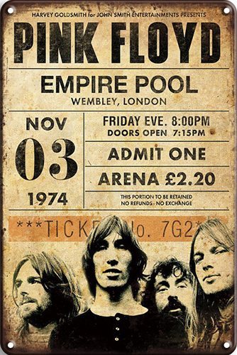 Pink Floyd - 1974 Empire Pool concertticket - 30x40