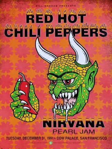 Red Hot Chili Peppers - red green - 30x40