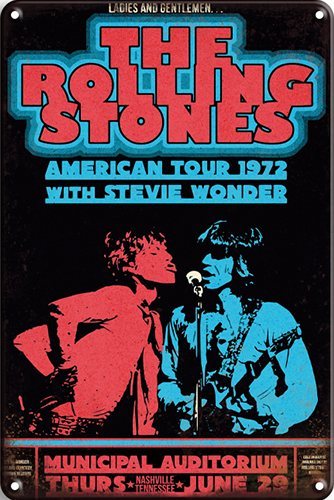 Rolling Stones & Stevie Wonder - 1972 - 30x40