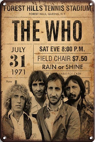 The Who - concertticket 1971 - 30x40