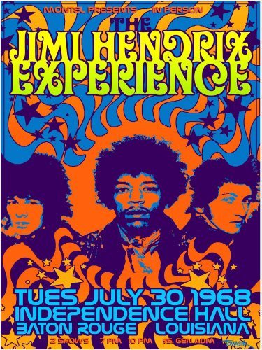 Jimi Hendrix - Baton Rouge Louisiana - 20x30 cm