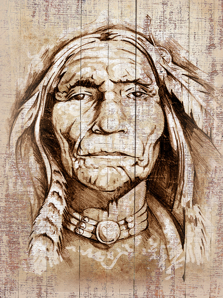 Indian - Wood - 22x30 cm