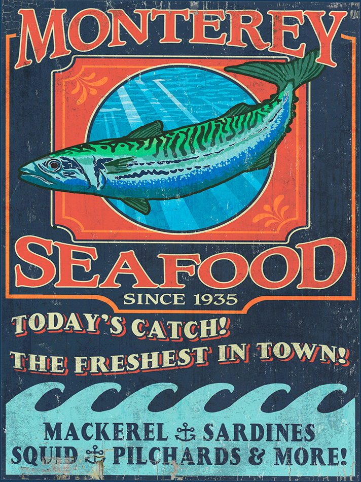 Monterey - Seafood - Wood - 22x30 cm