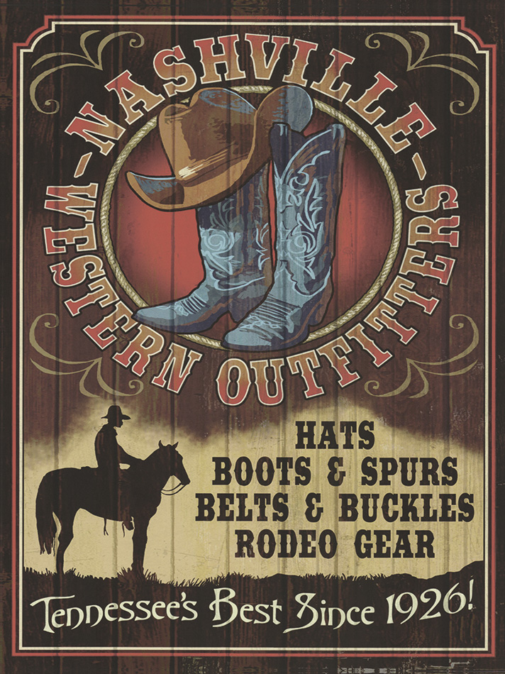 Nashville Boots - Wood - 22x30 cm