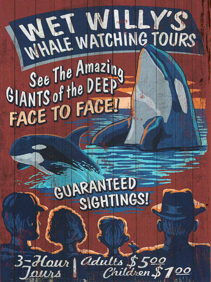 Whale Watching - Wood - 22x30 cm