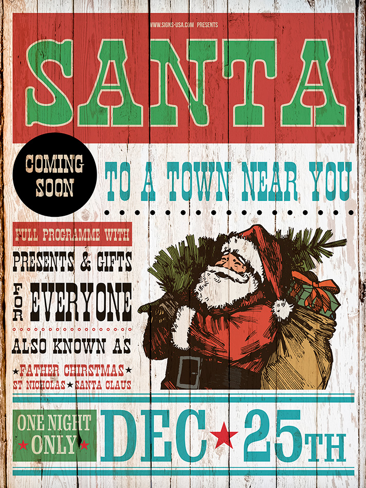 Santa - Wood - 22x30 cm