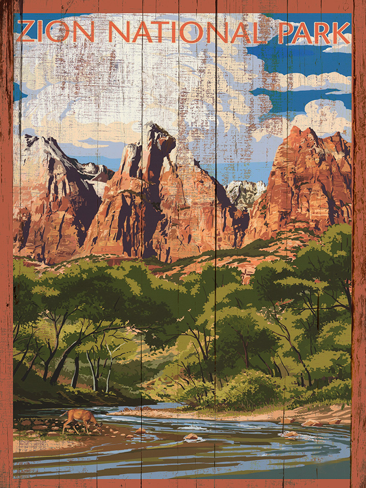 Zion National Park - Wood - 22x30 cm