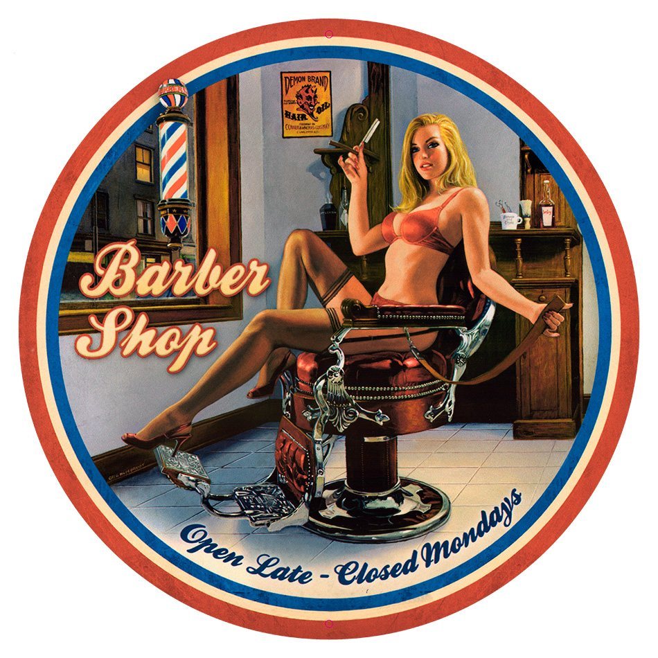 Barber Shop - Pin Up - 50 cm rond