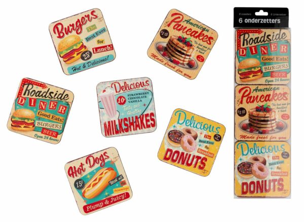 Onderzetters Fast Food - Set van 6 stuks - Afbeelding 5