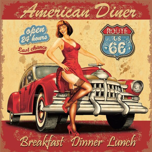 Onderzetters American Diner-Garage - Set van 6 stuks - Afbeelding 6