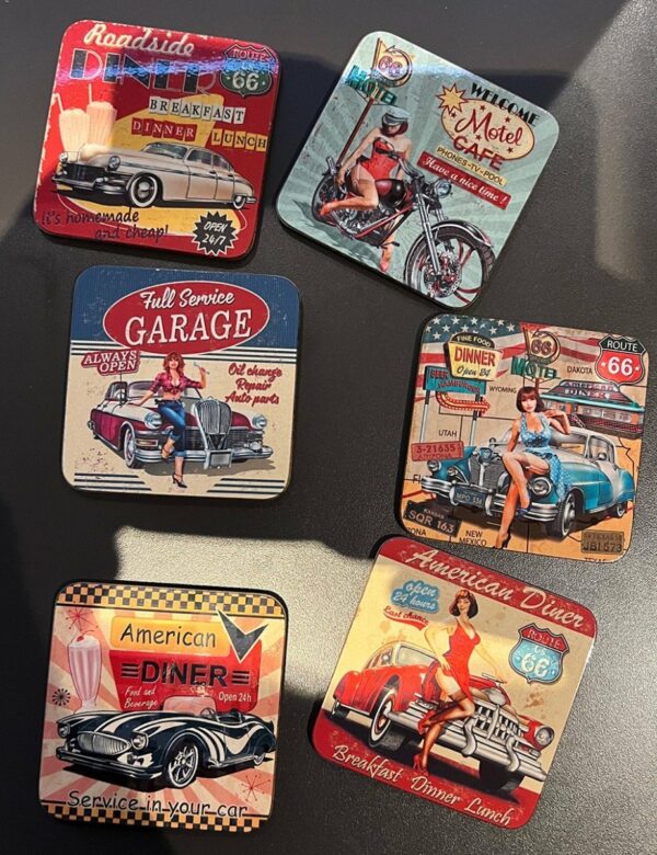 Onderzetters American Diner-Garage - Set van 6 stuks - Afbeelding 9