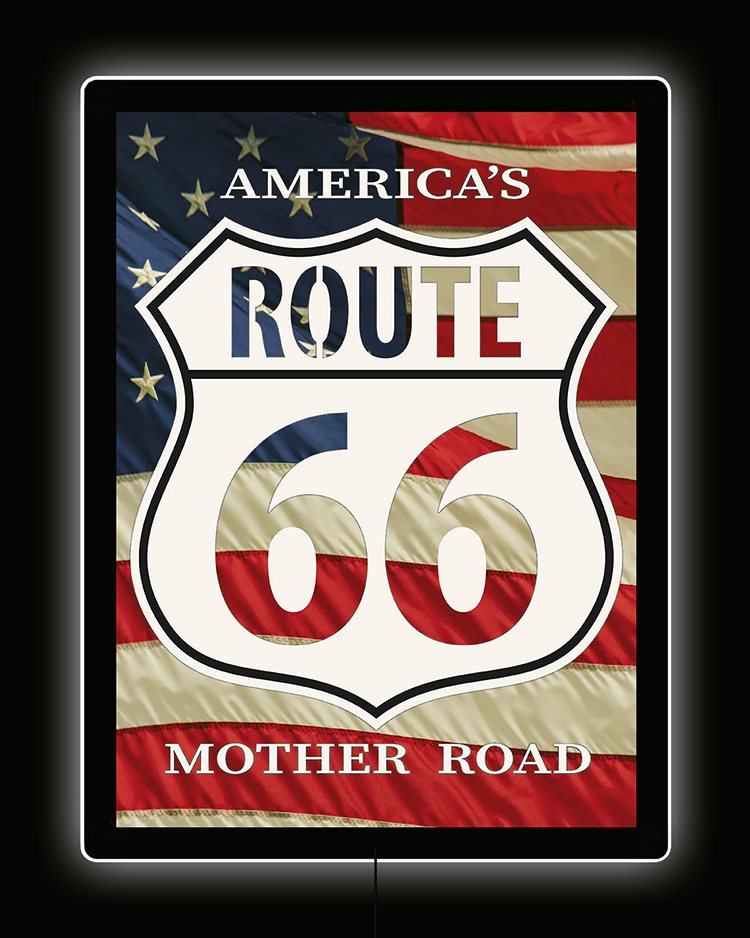 Backlight - Route 66 - USA Flag