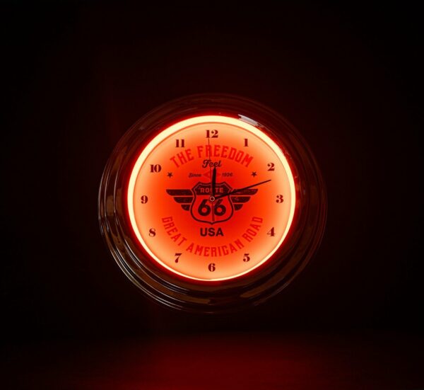 Klok - Route 66 - Neon LED - Afbeelding 2