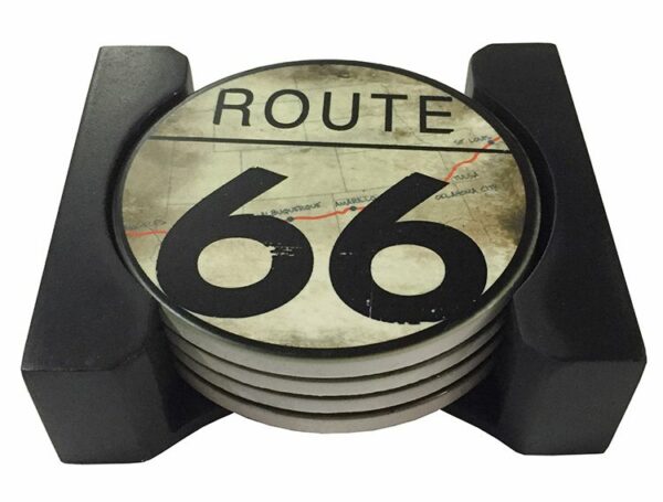 Onderzetters Route 66 - Set van 4 stuks