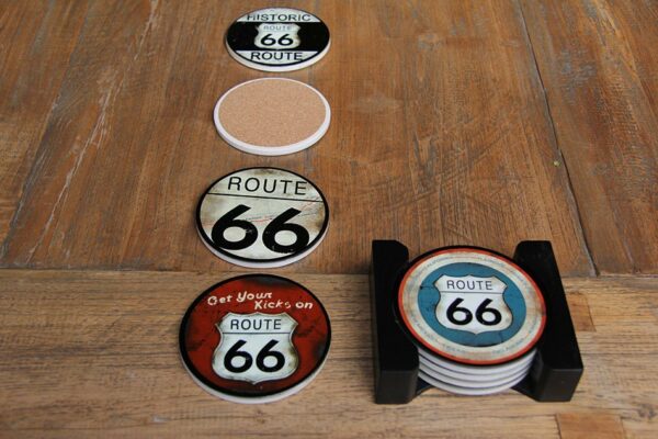 Onderzetters Route 66 - Set van 4 stuks - Afbeelding 9