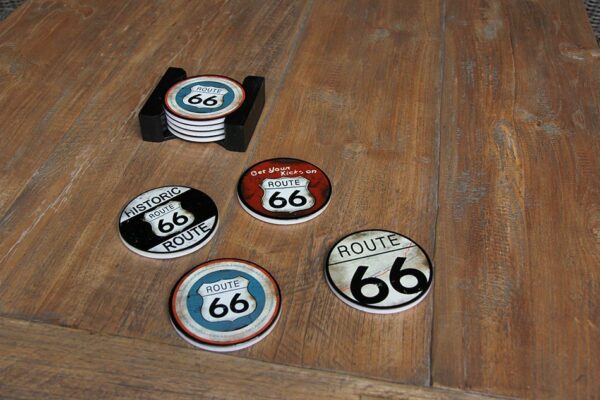 Onderzetters Route 66 - Set van 4 stuks - Afbeelding 3