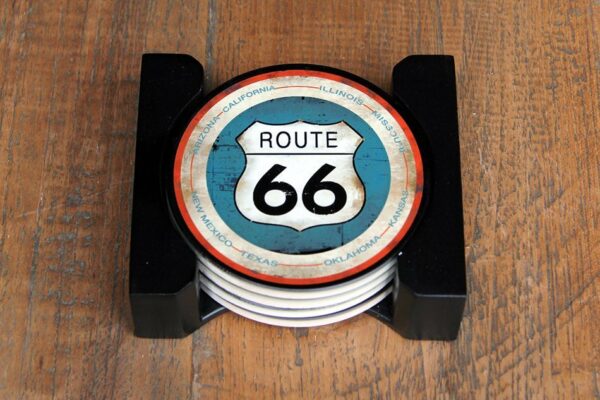 Onderzetters Route 66 - Set van 4 stuks - Afbeelding 2