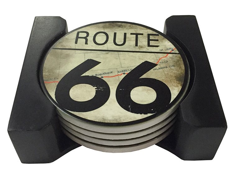 Onderzetters Route 66 - Set van 4 stuks