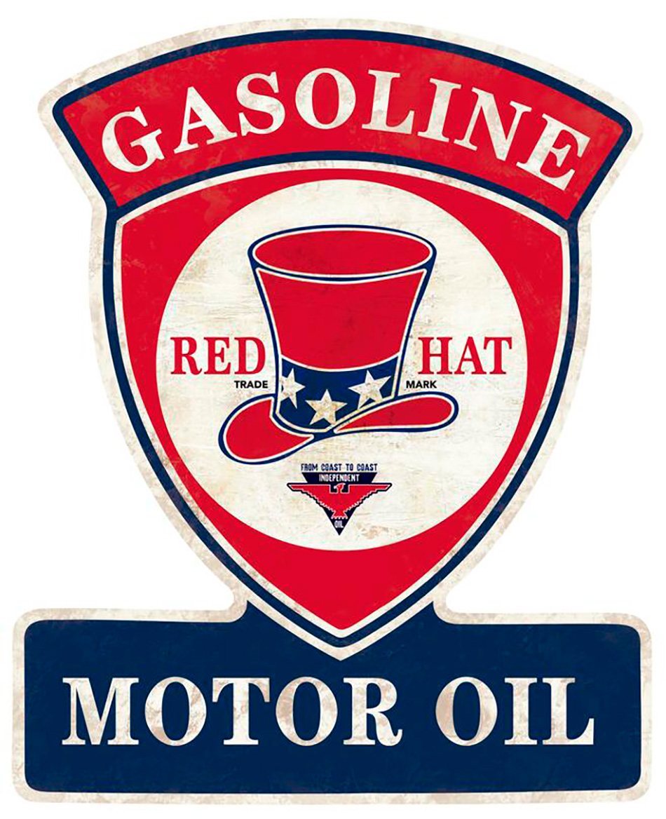 Red Hat Sign - Motor Oil & Gasoline