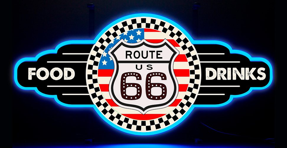 Contour Neon LED - Route 66 - Racing