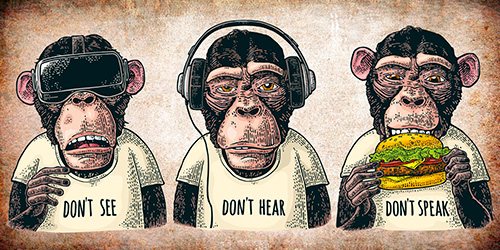 Do not See Do not Hear Do not Speak - 15 x 30 cm